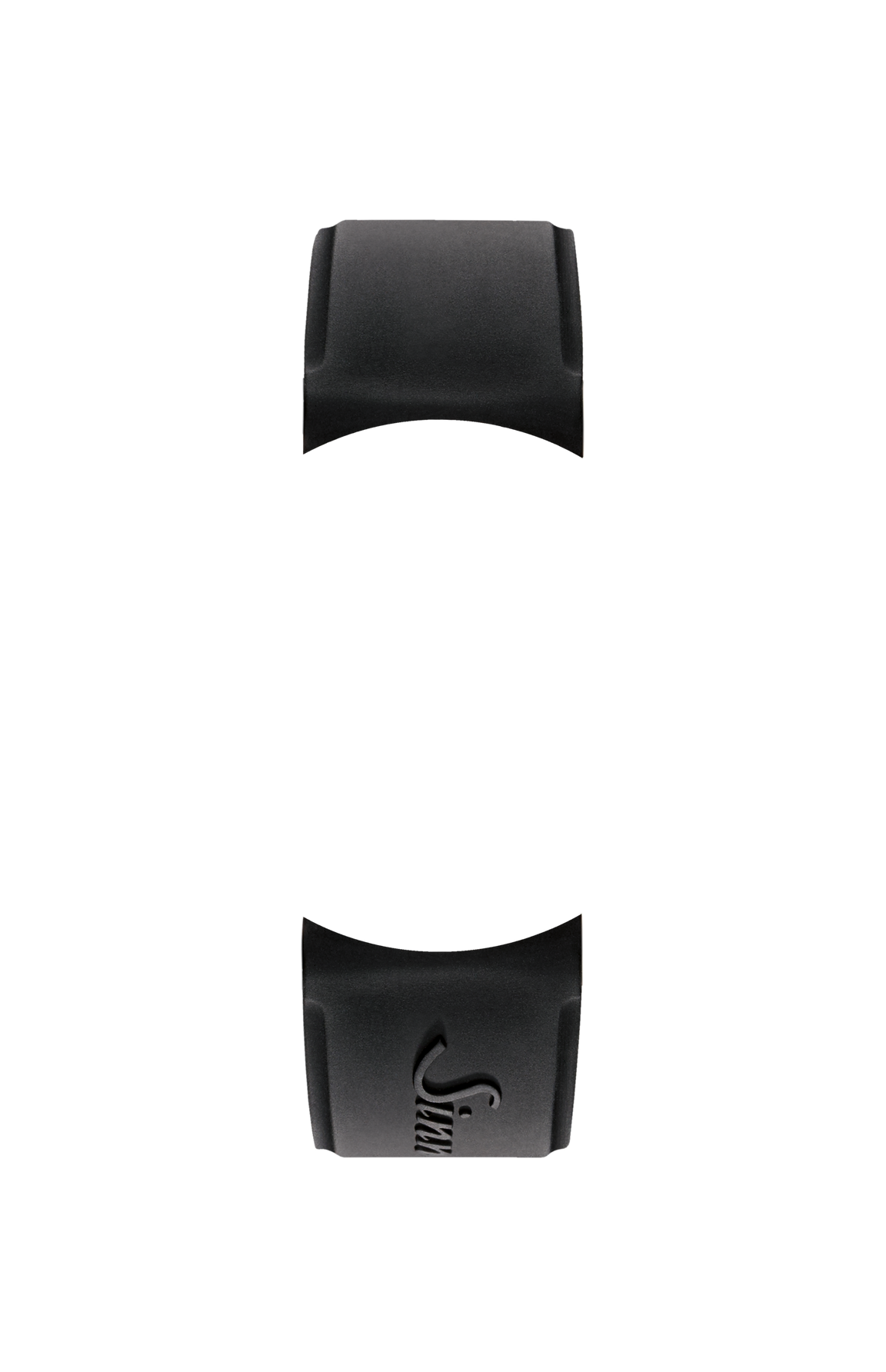 Black silicone strap integrated in the case – Front view