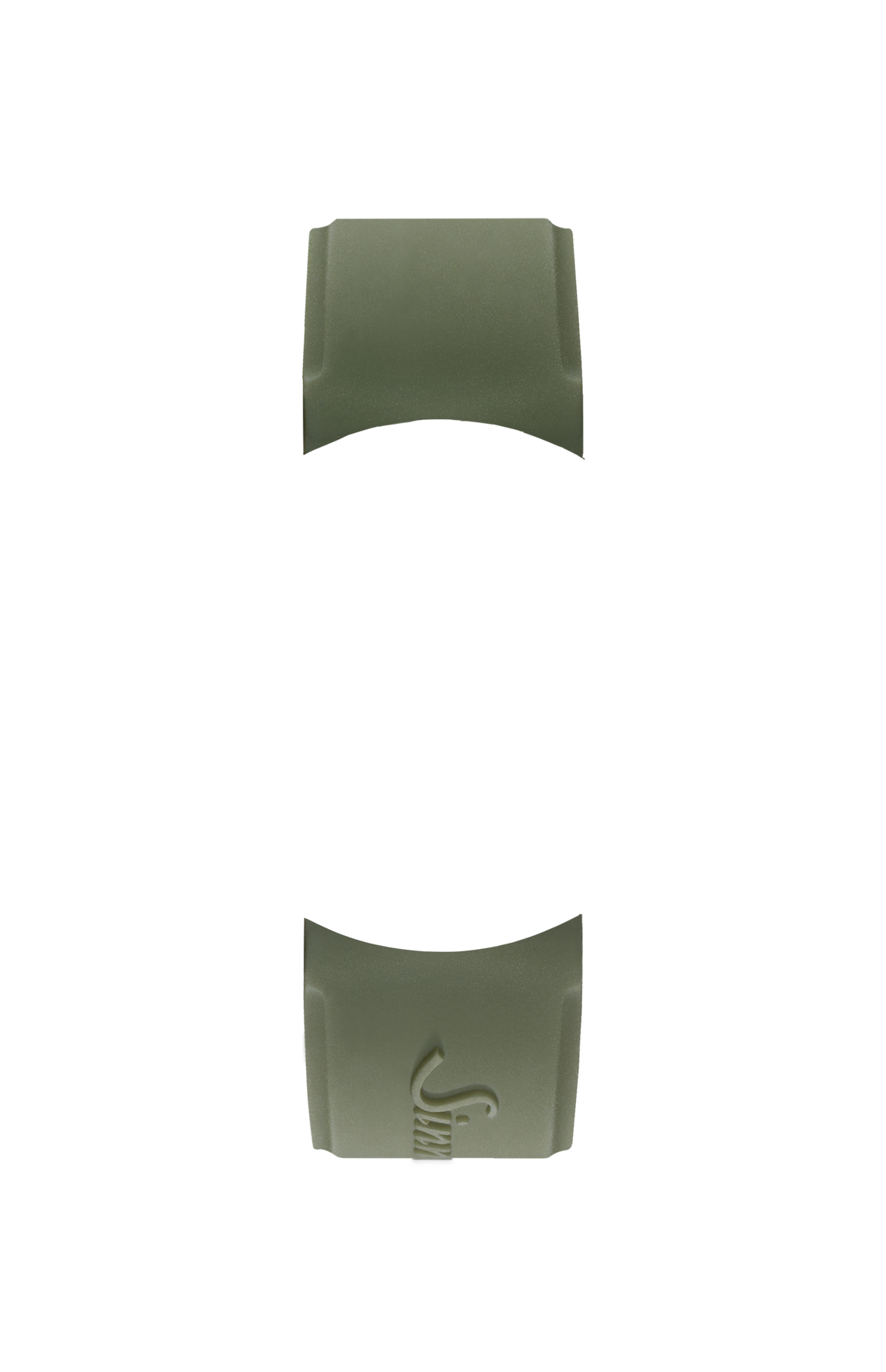 Green silicone strap integrated in the case – Front view