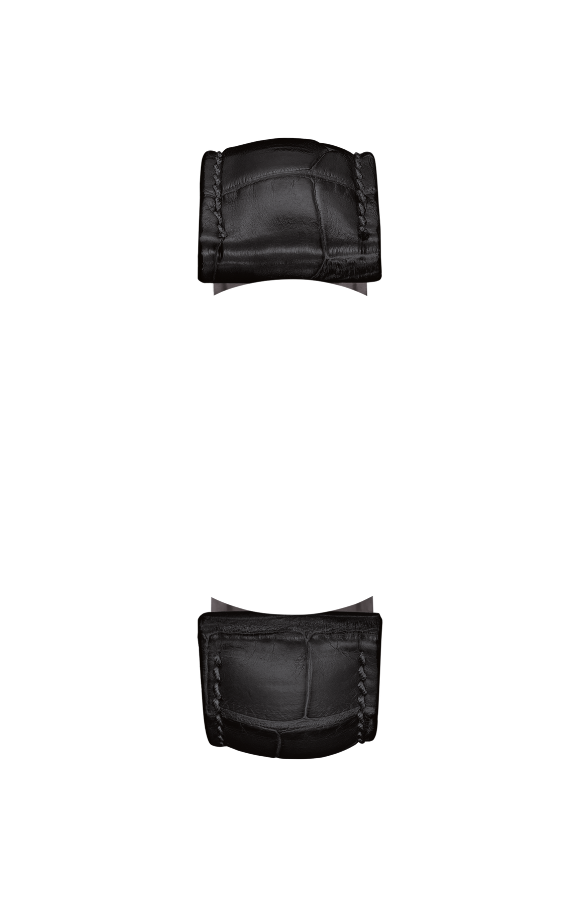 Black alligator leather strap – Front view