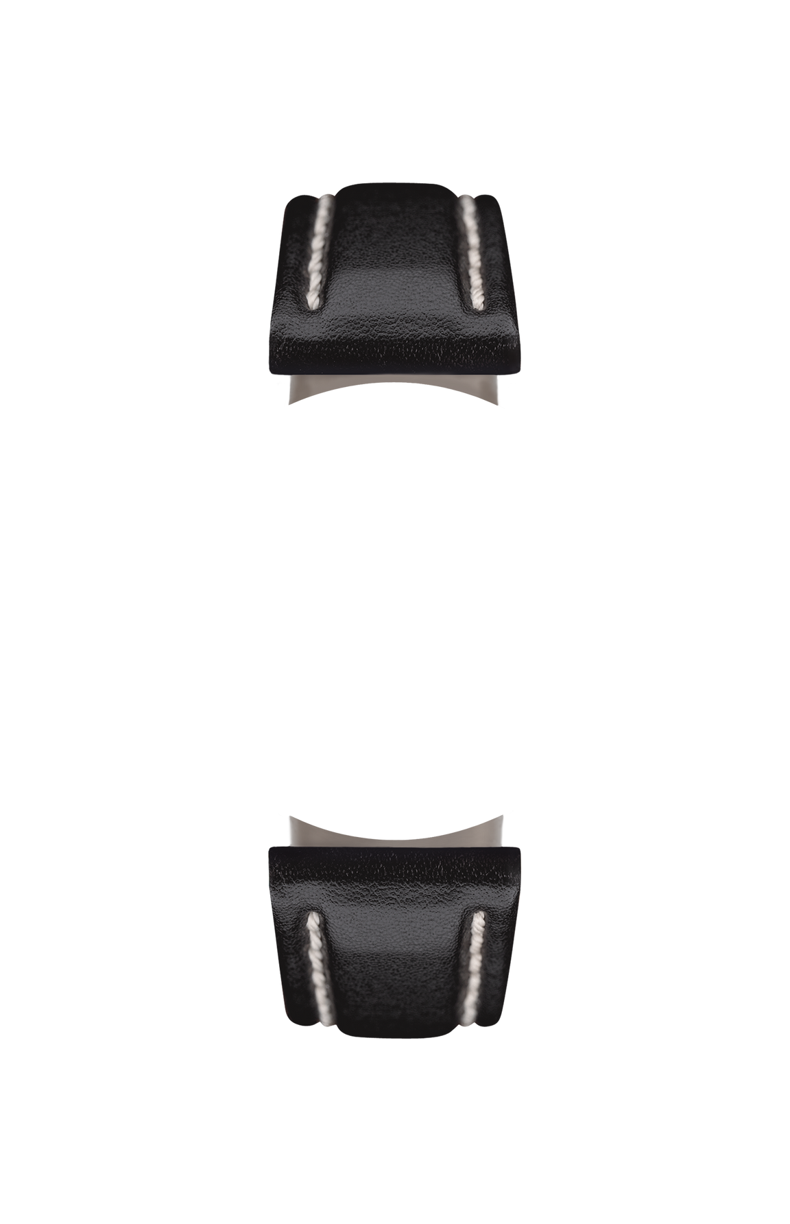 Black cowhide leather strap – Front view