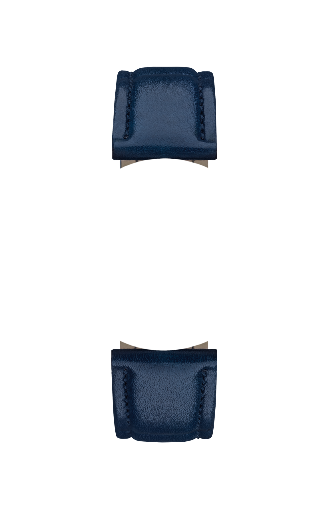 Blue cowhide leather strap – Front view