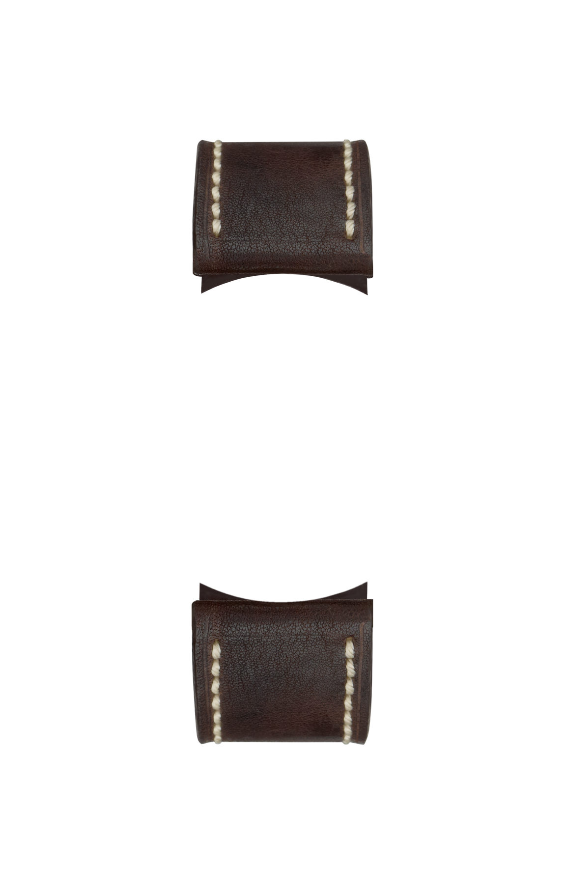 Dark brown vintage-look cowhide leather strap – Front view