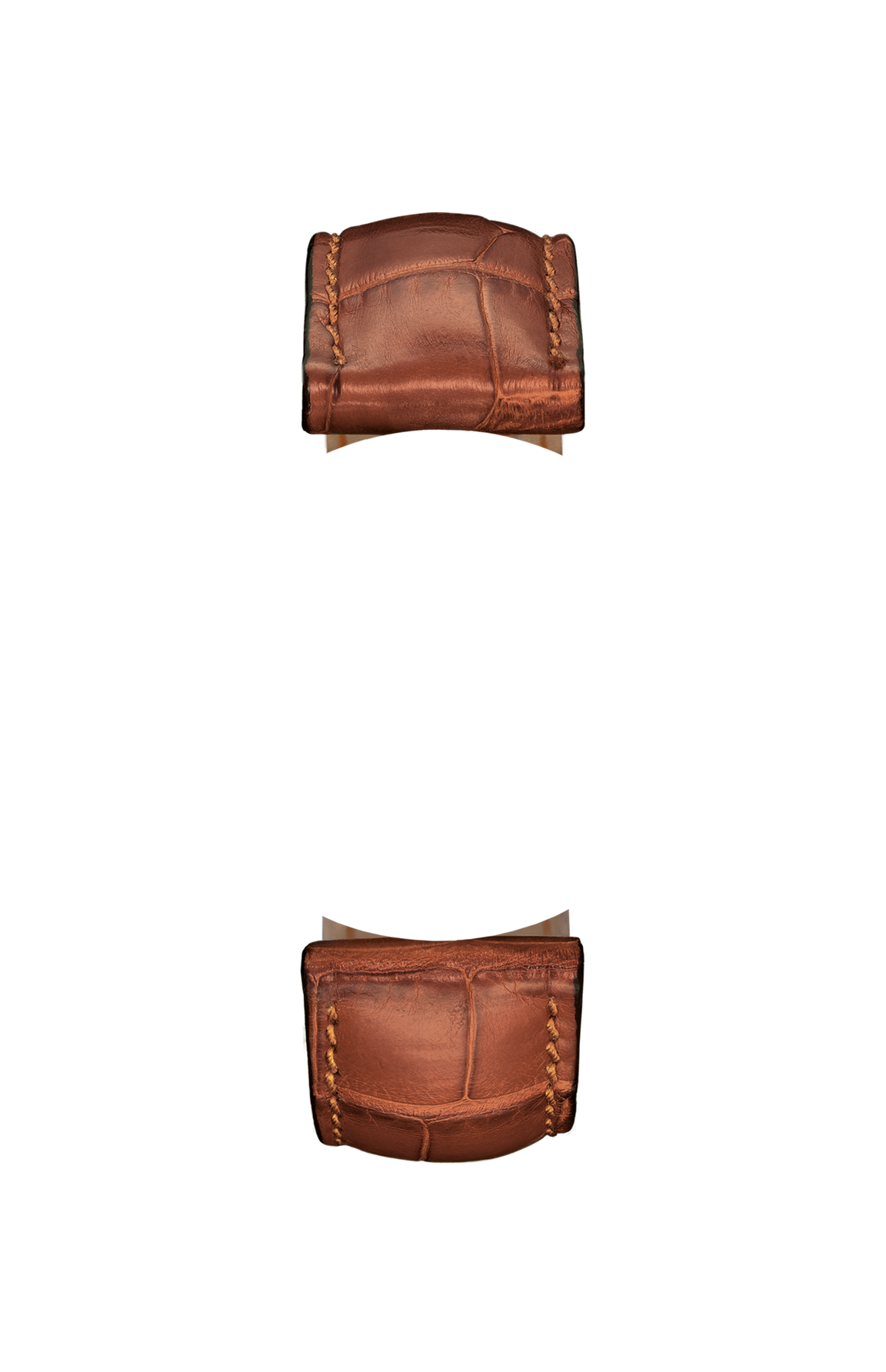 Cognac-coloured alligator leather strap – Front view