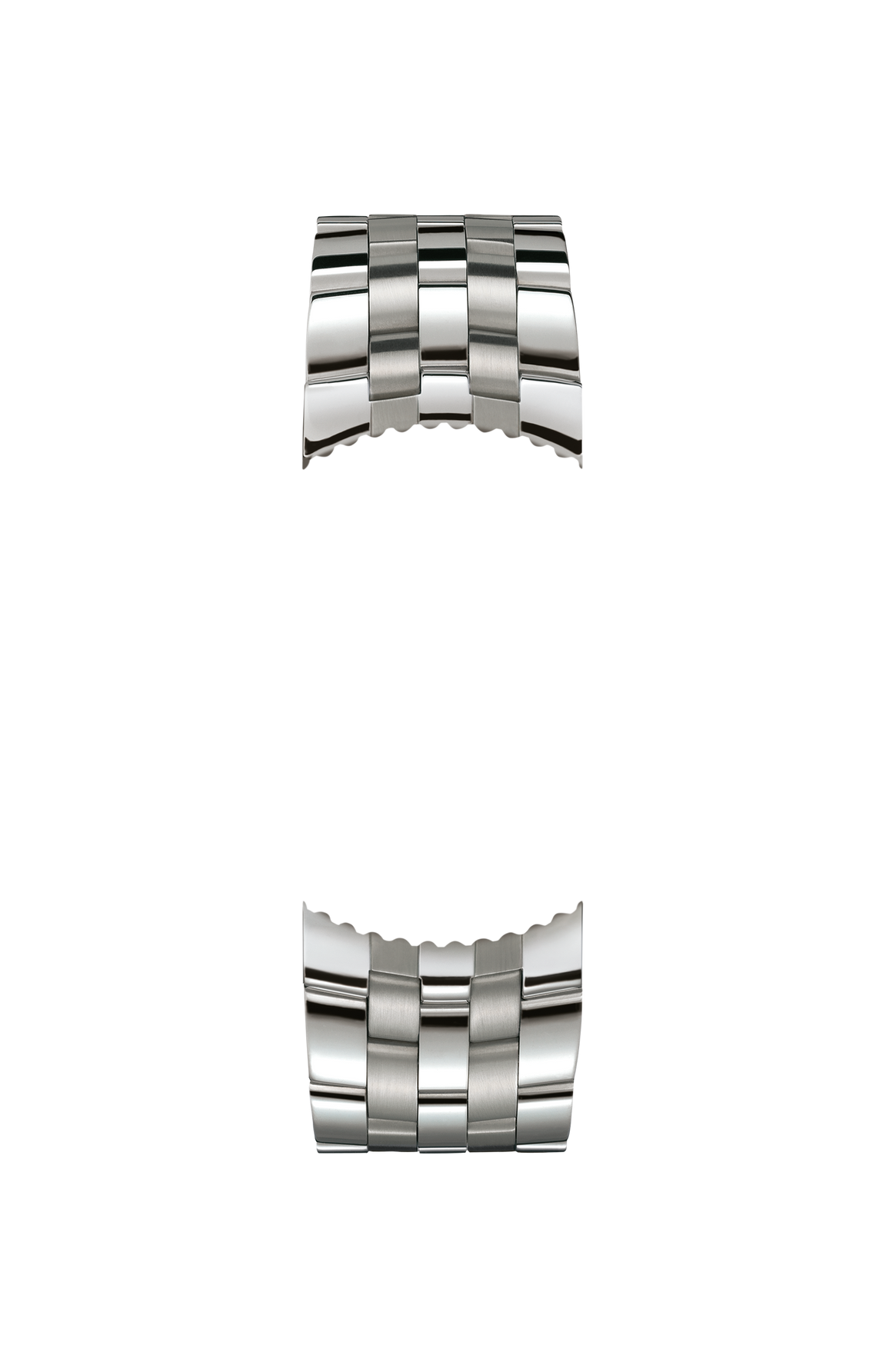 Polished and satinized solid stainless steel bracelet – Front view