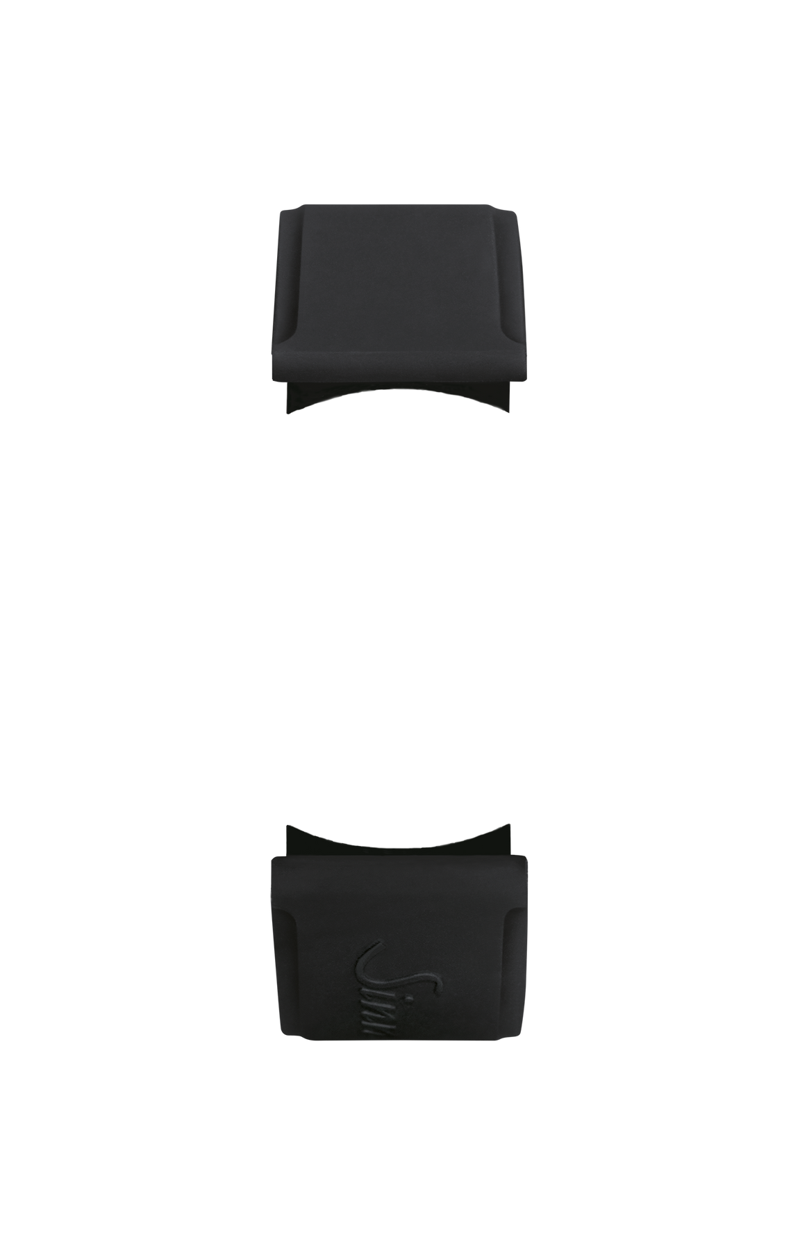Black silicone strap with pin buckle – Front view