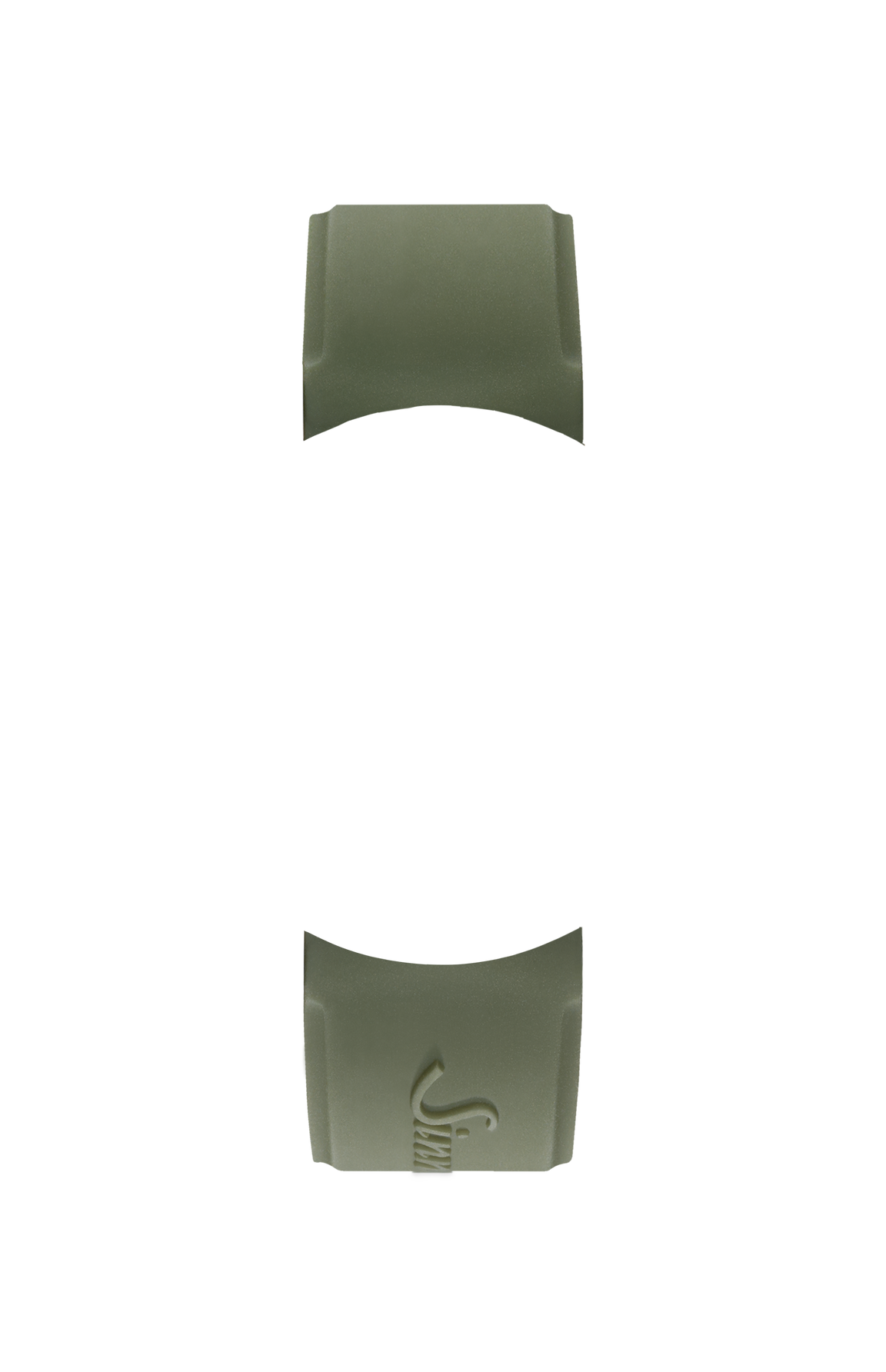 Green silicone strap integrated in the case – Front view