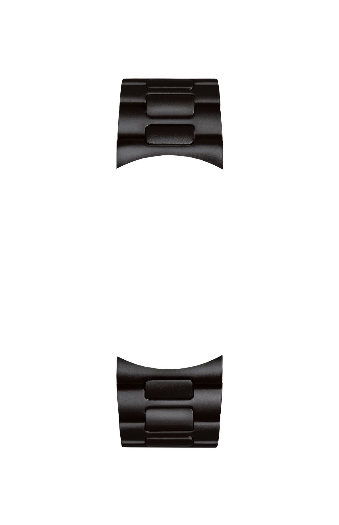 Bead-blasted solid stainless steel bracelet with black hard coating – Front view