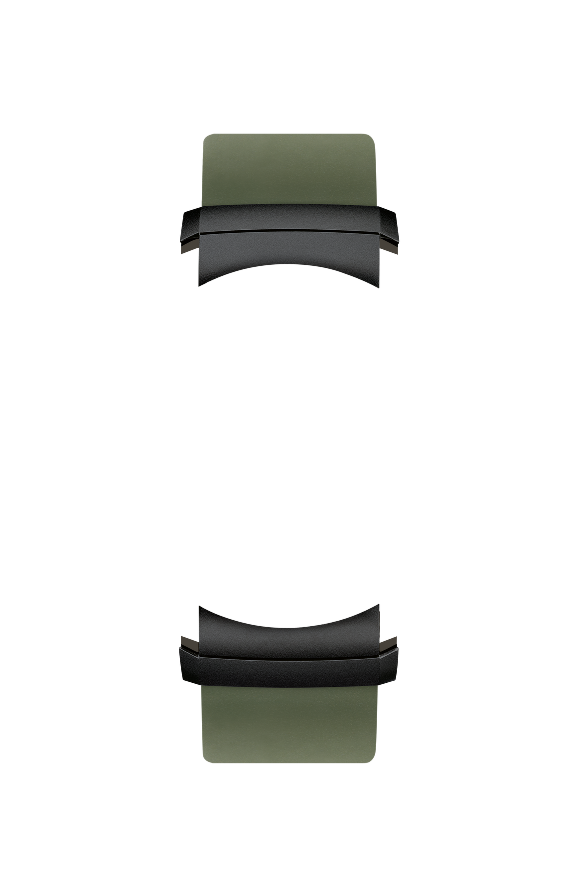Green silicone strap for DuoFlex diving strap system – Front view