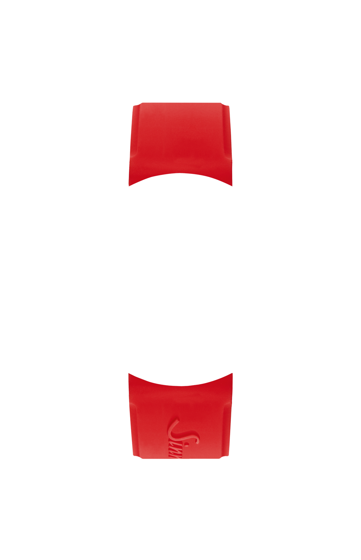 Red silicone strap integrated in the case – Front view