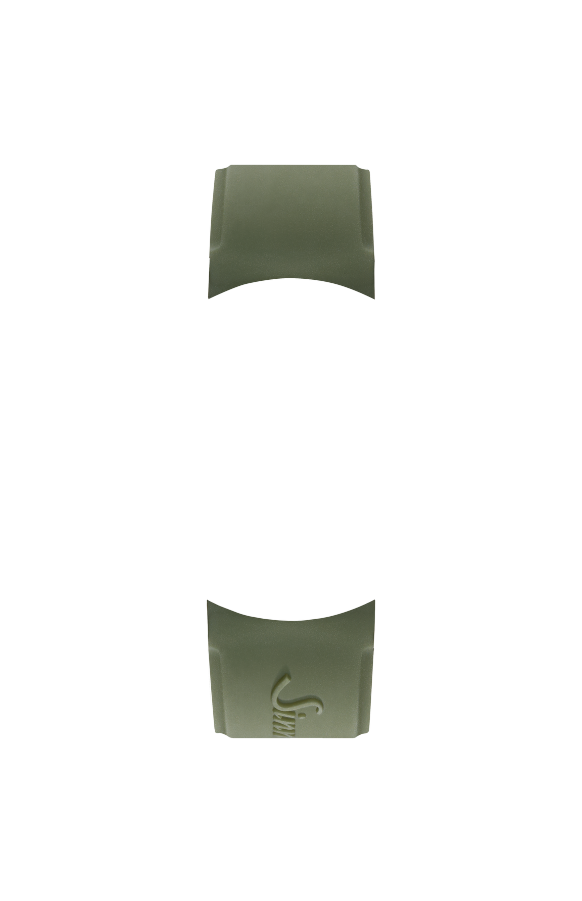Green silicone strap integrated in the case – Front view