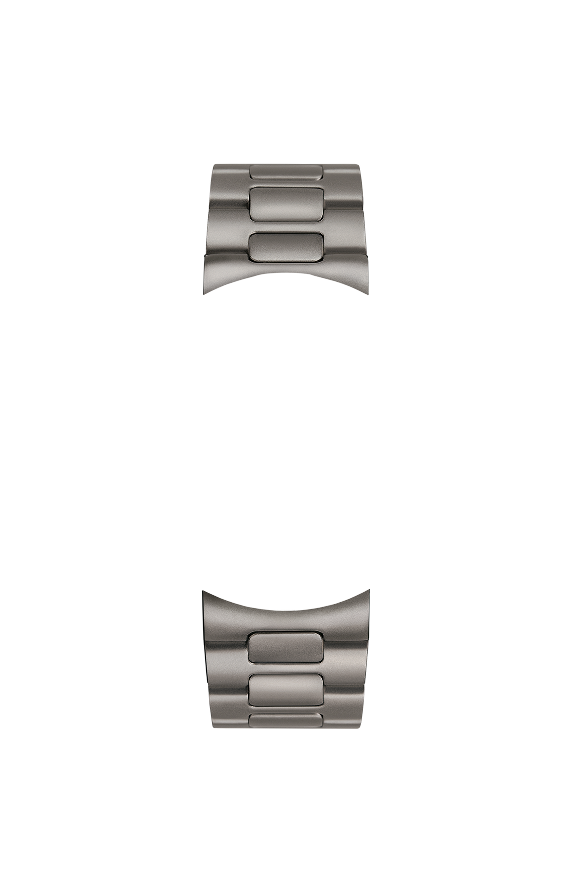 Bead-blasted solid titanium bracelet – Front view