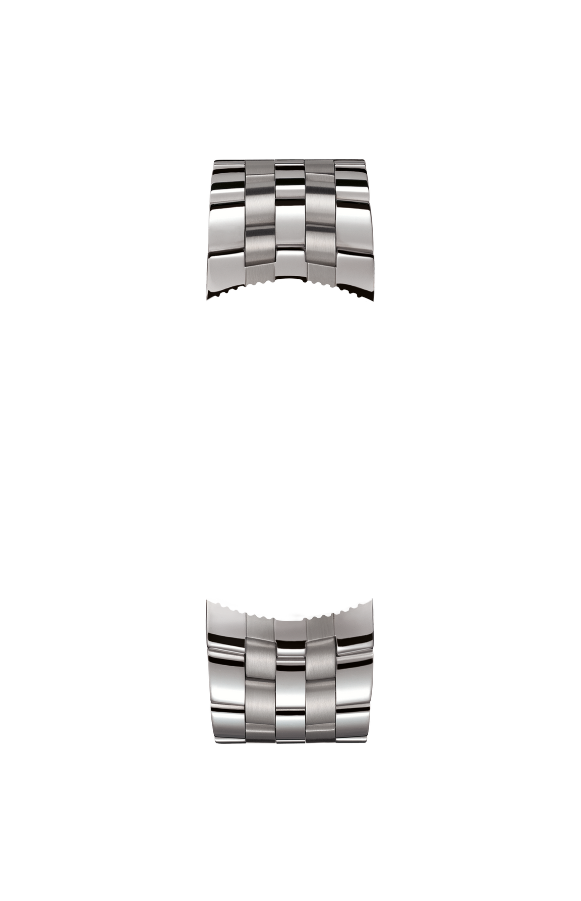 Polished and satinized solid stainless steel bracelet – Front view