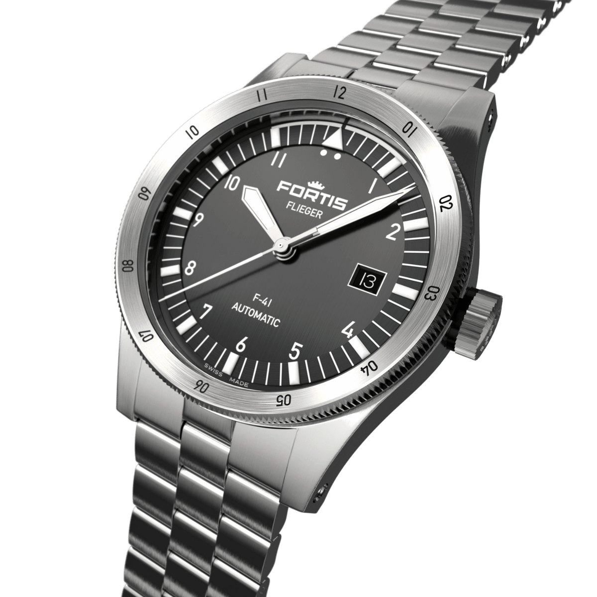 Flieger F-41 Black / Block Bracelet
