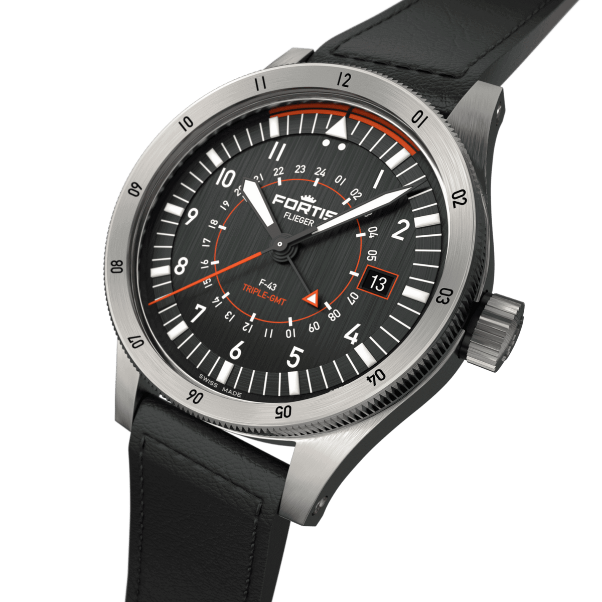 Flieger F-43 Triple-GMT Original / Block Bracelet