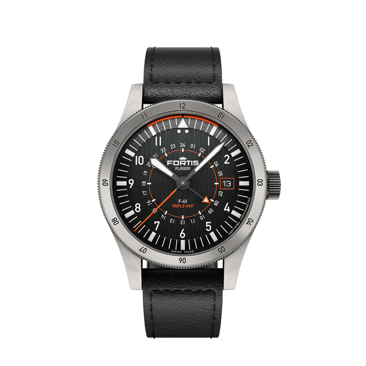 Flieger F-43 Triple-GMT Original / Block Bracelet
