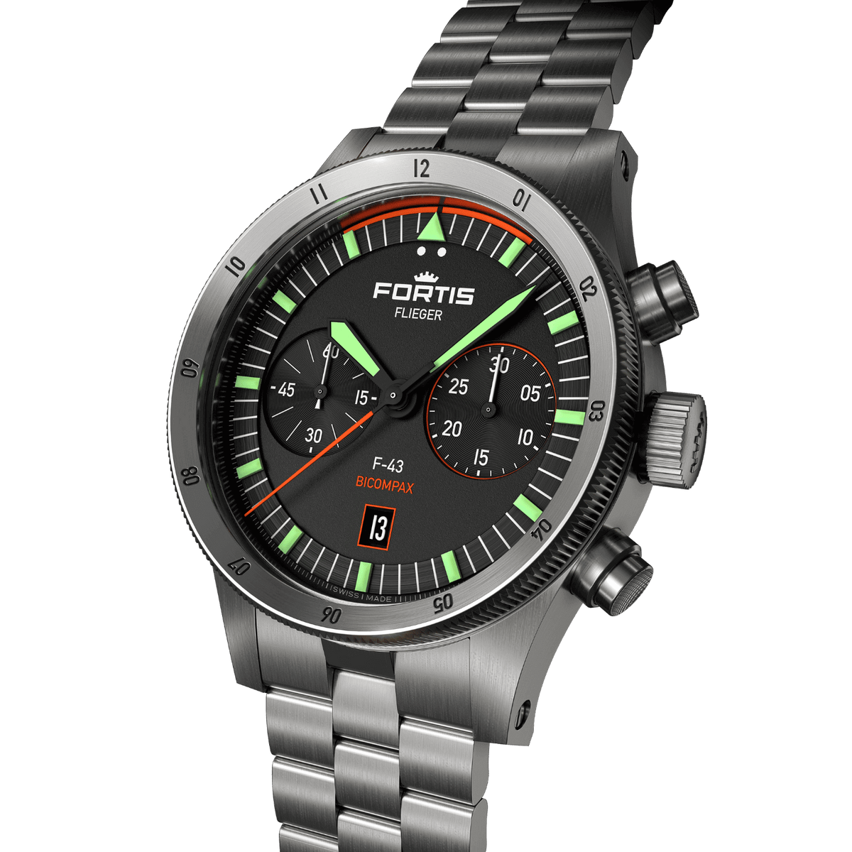 Flieger F-43 Bicompax Original / Block Bracelet