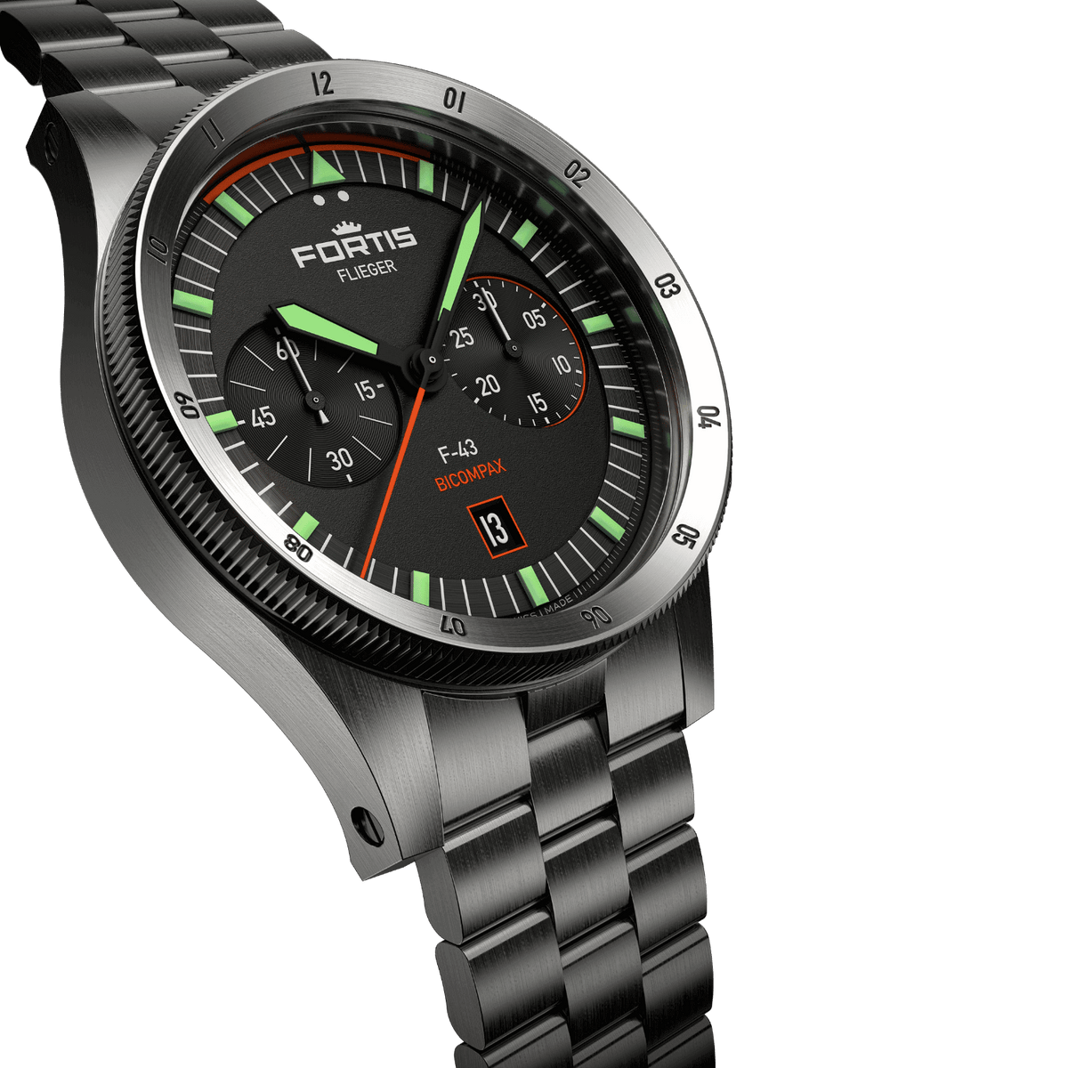 Flieger F-43 Bicompax Original / Block Bracelet