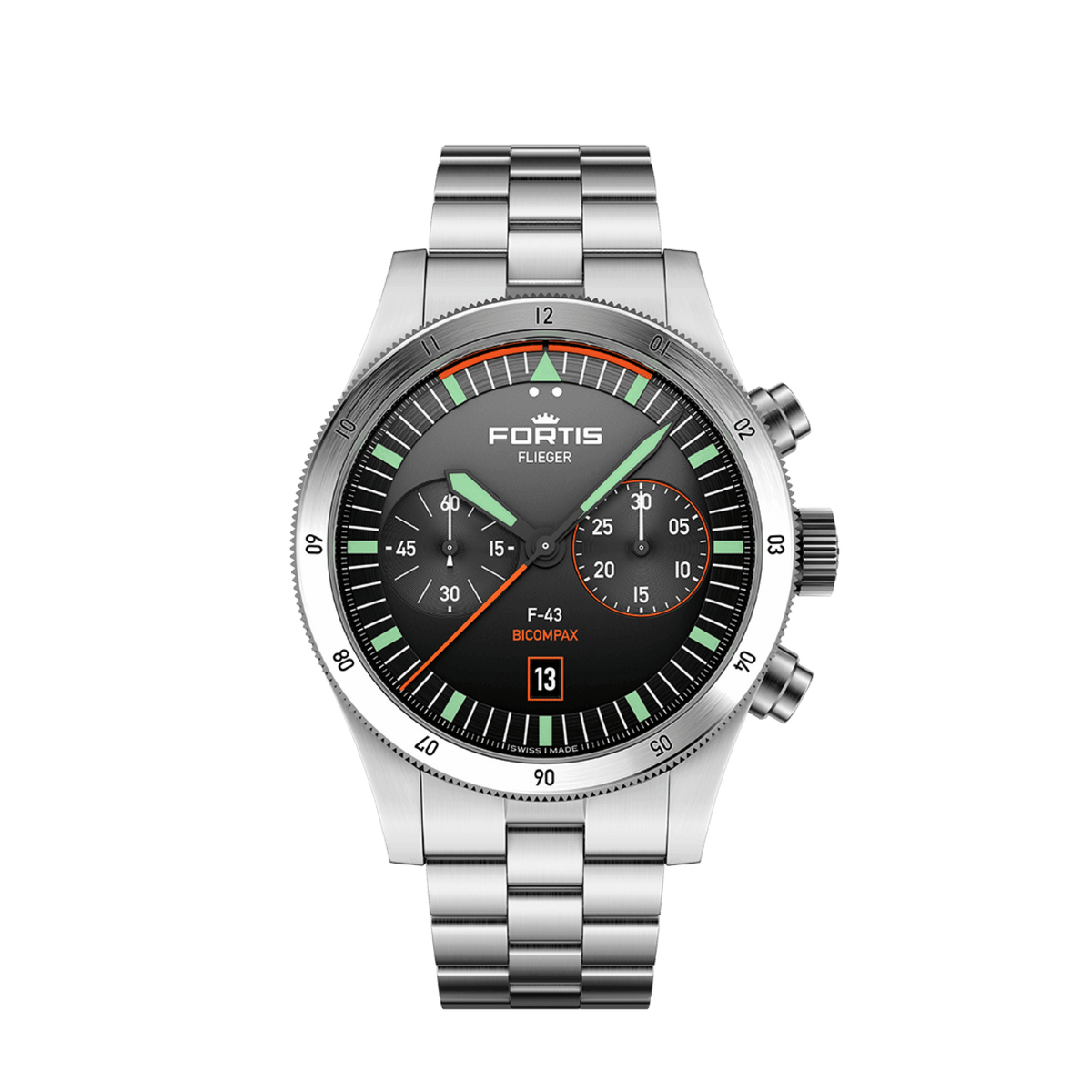 Flieger F-43 Bicompax Original / Block Bracelet
