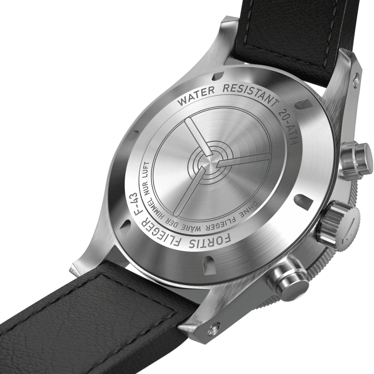 Flieger F-43 Bicompax Black / Block Bracelet