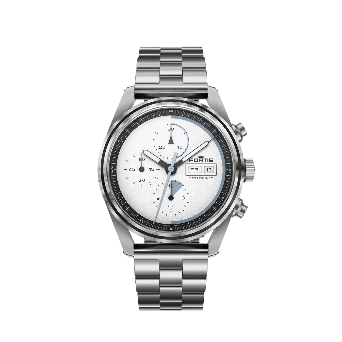 Stratoliner S-41 White Dust on Block Bracelet