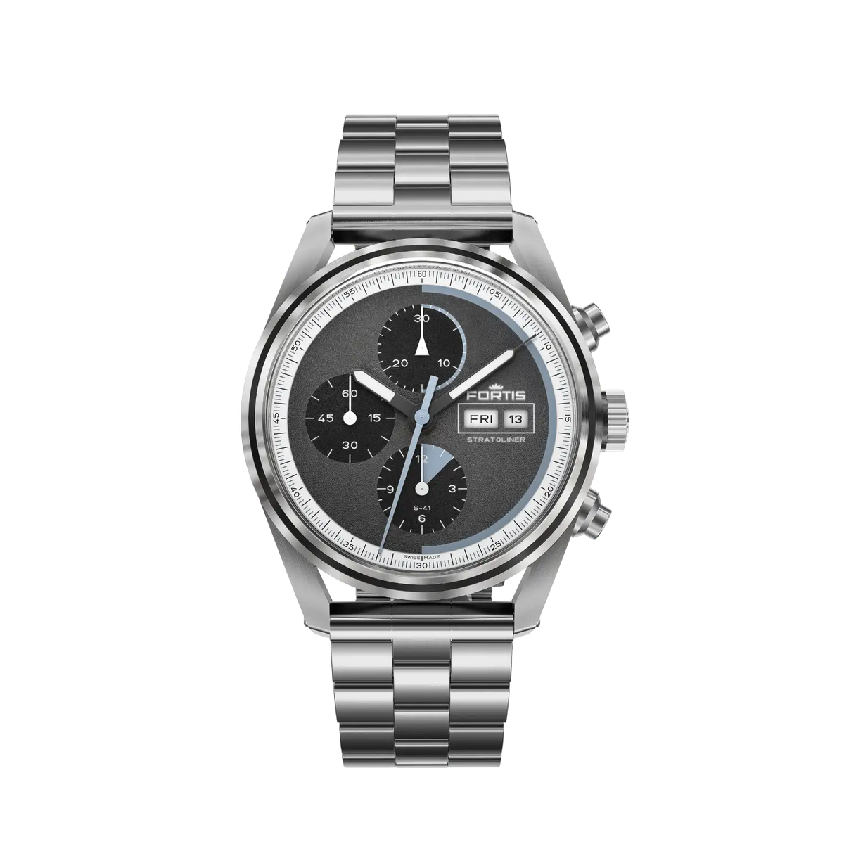 Stratoliner S-41 Cosmic Gray on Block Bracelet
