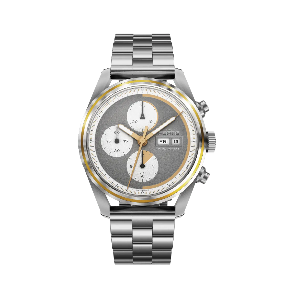 Stratoliner S-41 Cool Gray Supernova on Block Bracelet