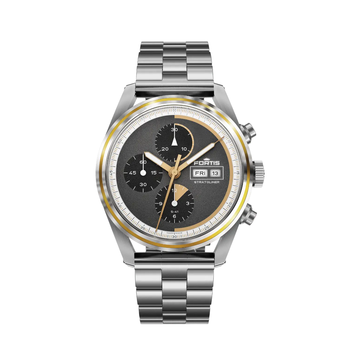 Stratoliner S-41 Cosmic Gray Supernova on Block Bracelet