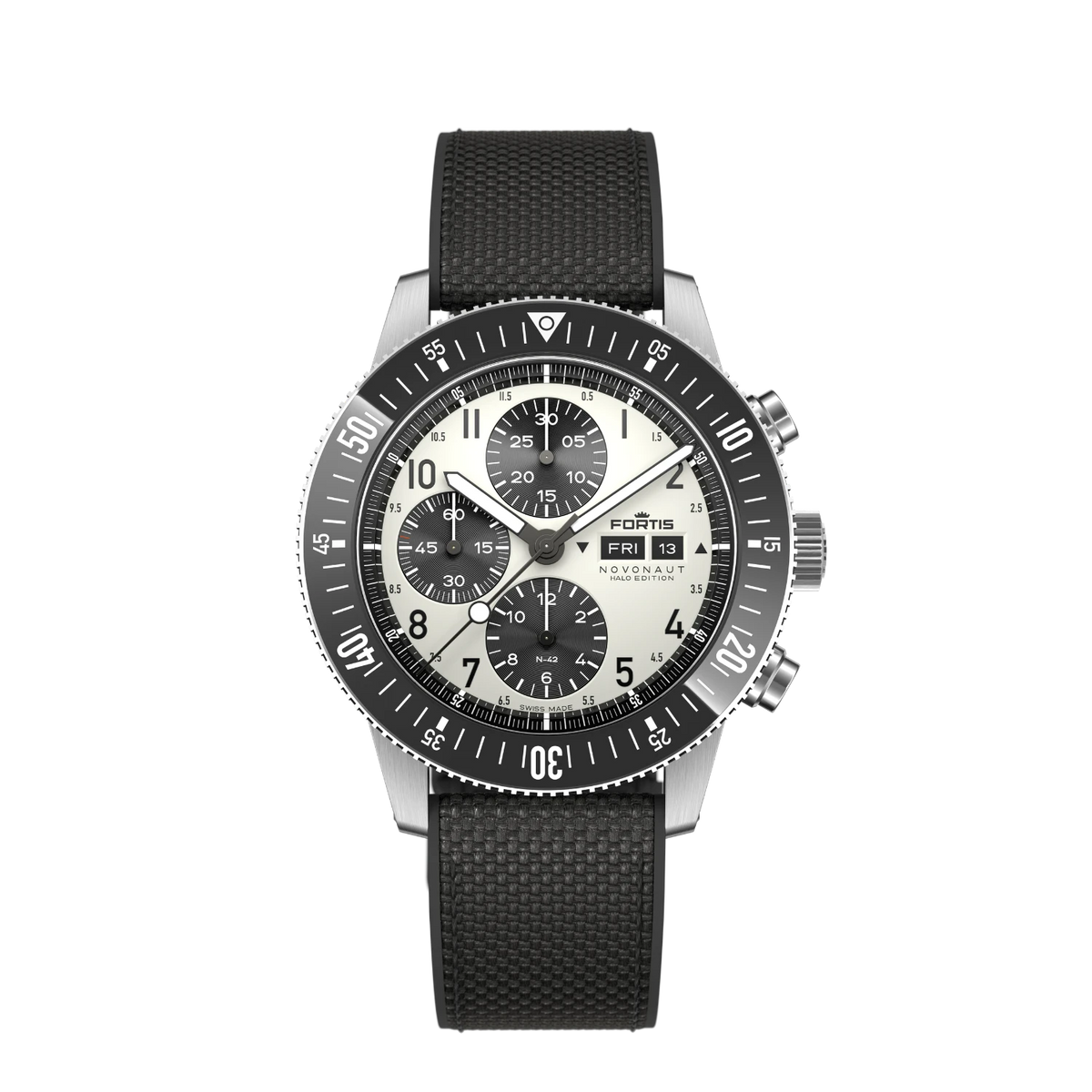 Novonaut N-42 TR Halo Black on Hybrid Strap