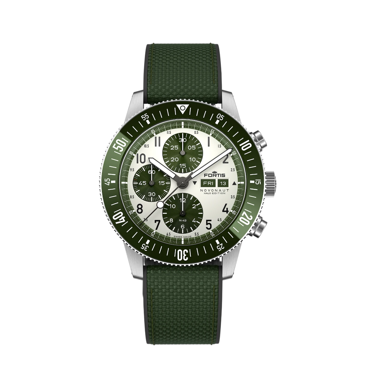 Novonaut N-42 TR Halo Green on Hybrid Strap