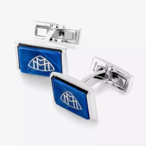 the genius ii cufflinks with wood inlay yachtblue