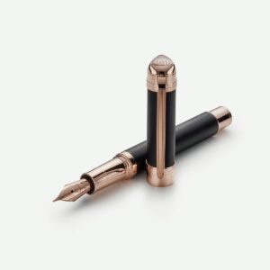 the peak i fountain pen (f) volcanic black platinum